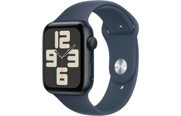 Apple Watch SE 2 GPS, 44mm Midnight Aluminium Case with Storm Blue Sport Band - M/L - Very Good